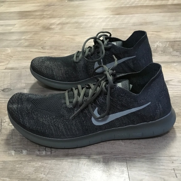 Nike Free RN Flyknit 2 Black Anthracite Mens 10.5 - Picture 3 of 8